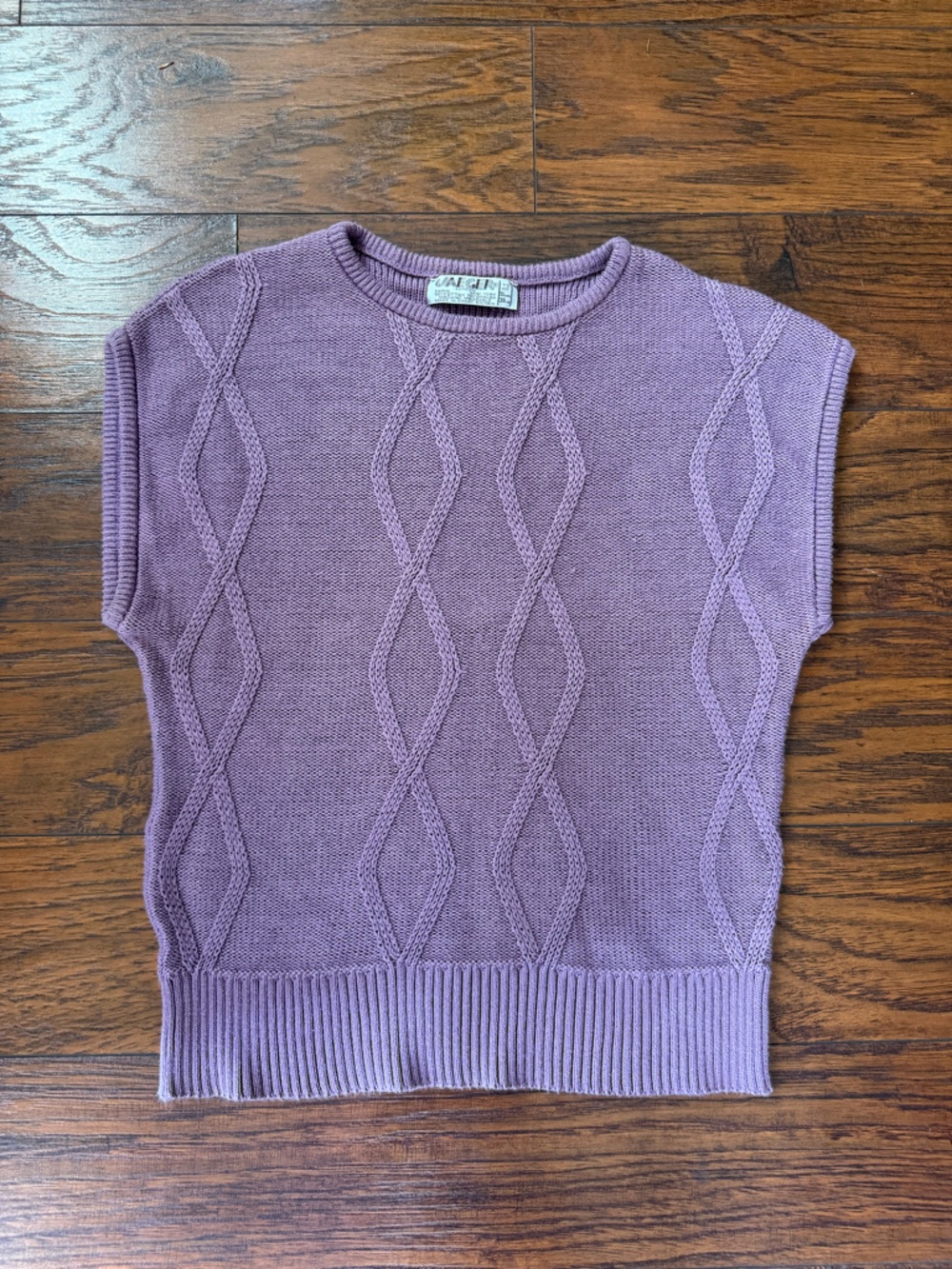 Jaeger Vintage Women's Cable Knit Sweater Vest - Lavender